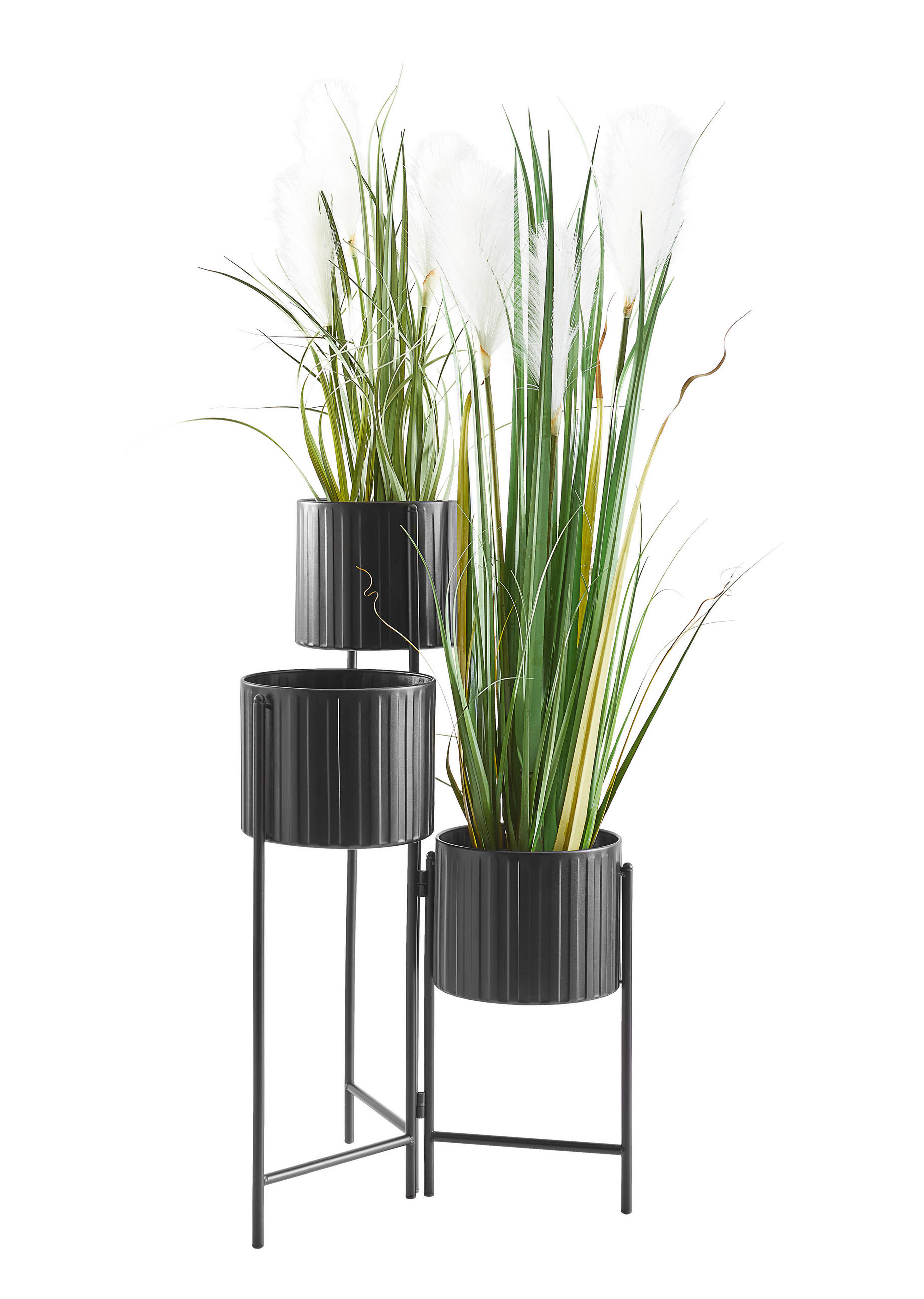 BLUMENTOPF   - Schwarz, Basics, Metall (37/65/37cm) - Ambia Home