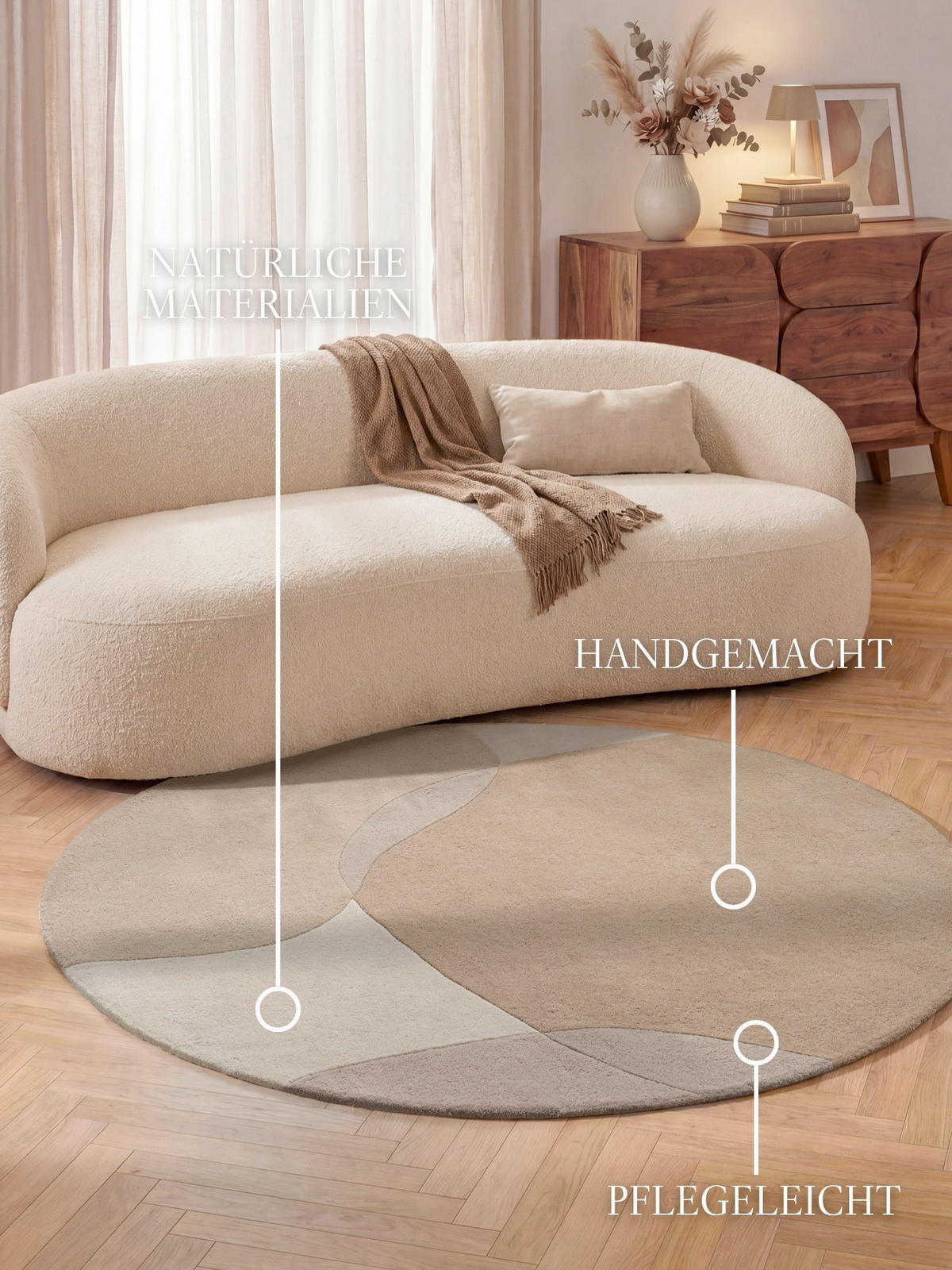 WOLLTEPPICH 200 cm Kollektion 1876 Ovia Creme, Beige rund  - Beige/Creme, Basics, Textil (200cm) - Villeroy & Boch