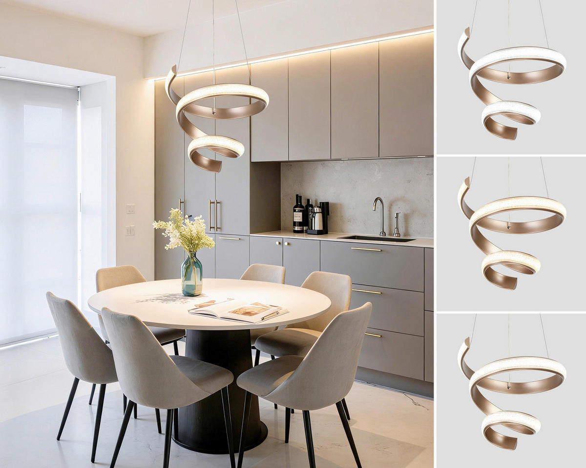 Lampă Suspendată Cu Led 37/150 cm  - cappuccino/transparent, Design, plastic/metal (37/150cm) - Novel