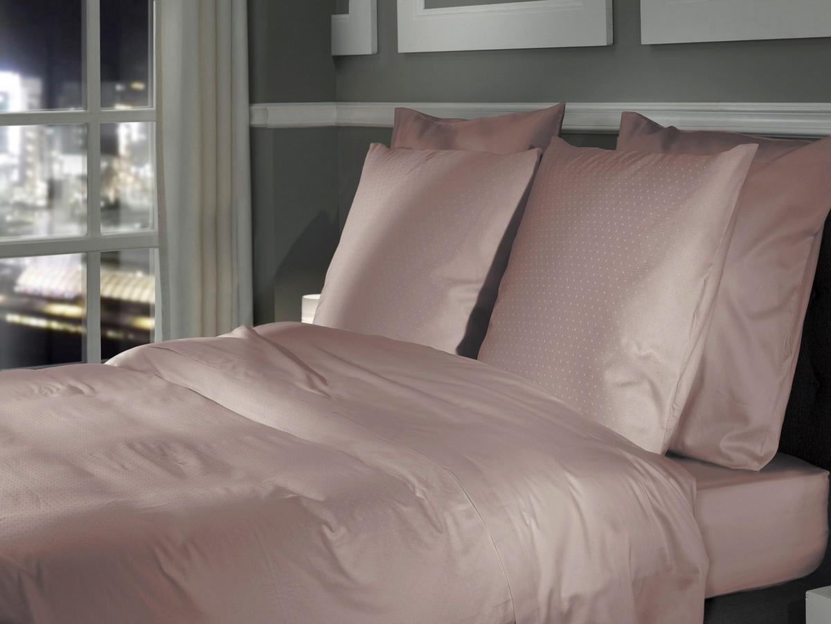 BETTWÄSCHE Punto Makosatin 155/220 cm  - Rosa, Basics, Textil (155/220cm)