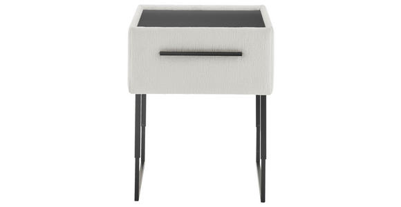 NACHTSCHRANK 64,3/45,5-61,5/45,9 cm Fichte, Kiefer Schichtholz, Sperrholz, Hartholz  - Creme/Schwarz, Design, Holz/Holzwerkstoff (64,3/45,5-61,5/45,9cm) - Dieter Knoll