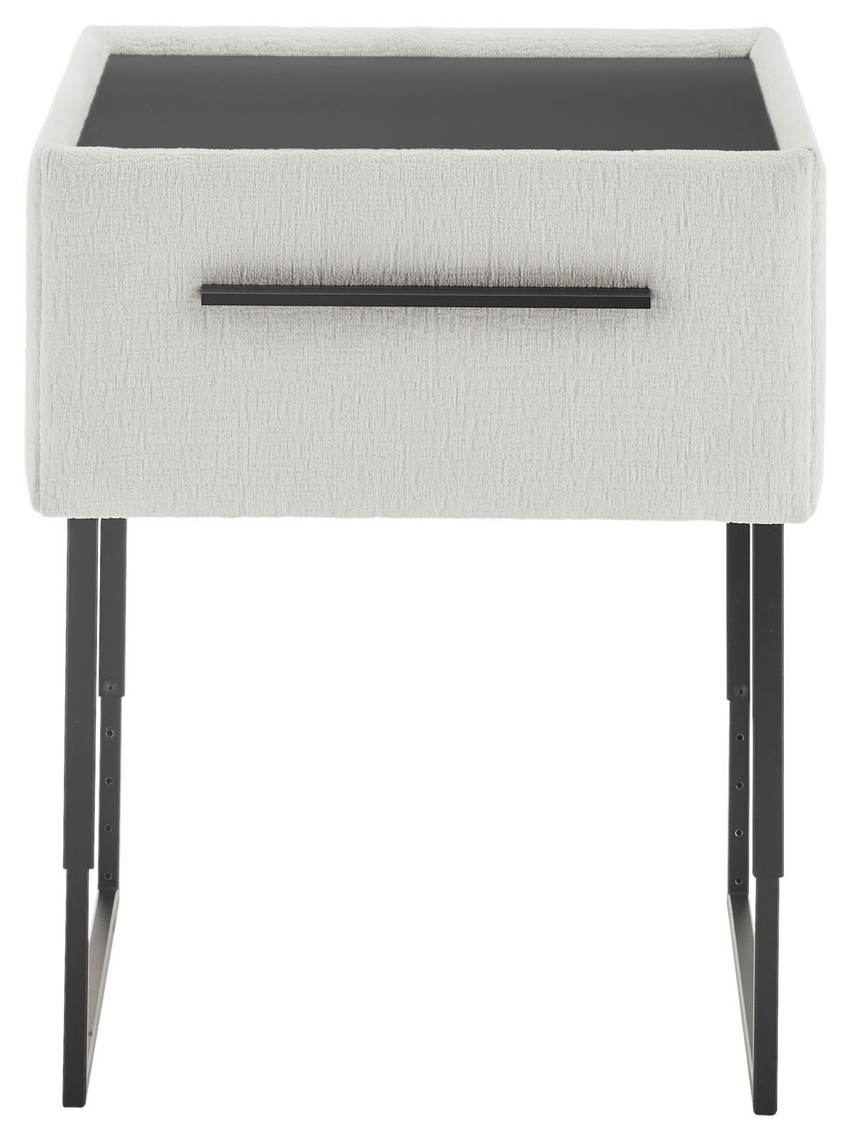 NACHTSCHRANK 64,3/45,5-61,5/45,9 cm Fichte, Kiefer Schichtholz, Sperrholz, Hartholz  - Creme/Schwarz, Design, Holz/Holzwerkstoff (64,3/45,5-61,5/45,9cm) - Dieter Knoll