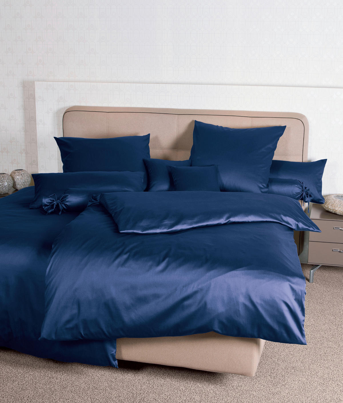 KOPFKISSENBEZUG Giacomo 40/40 cm  - Dunkelblau, Basics, Textil (40/40cm) - Janine