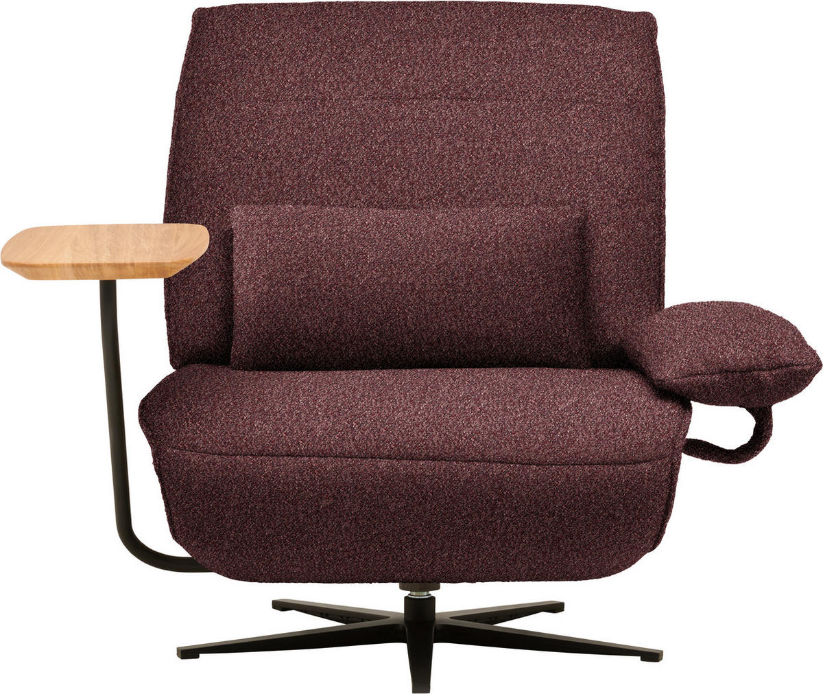 SESSEL Flachgewebe, Mikrofaser Bordeaux  - Bordeaux/Schwarz, Design, Textil/Metall (84/65/91cm) - Koinor