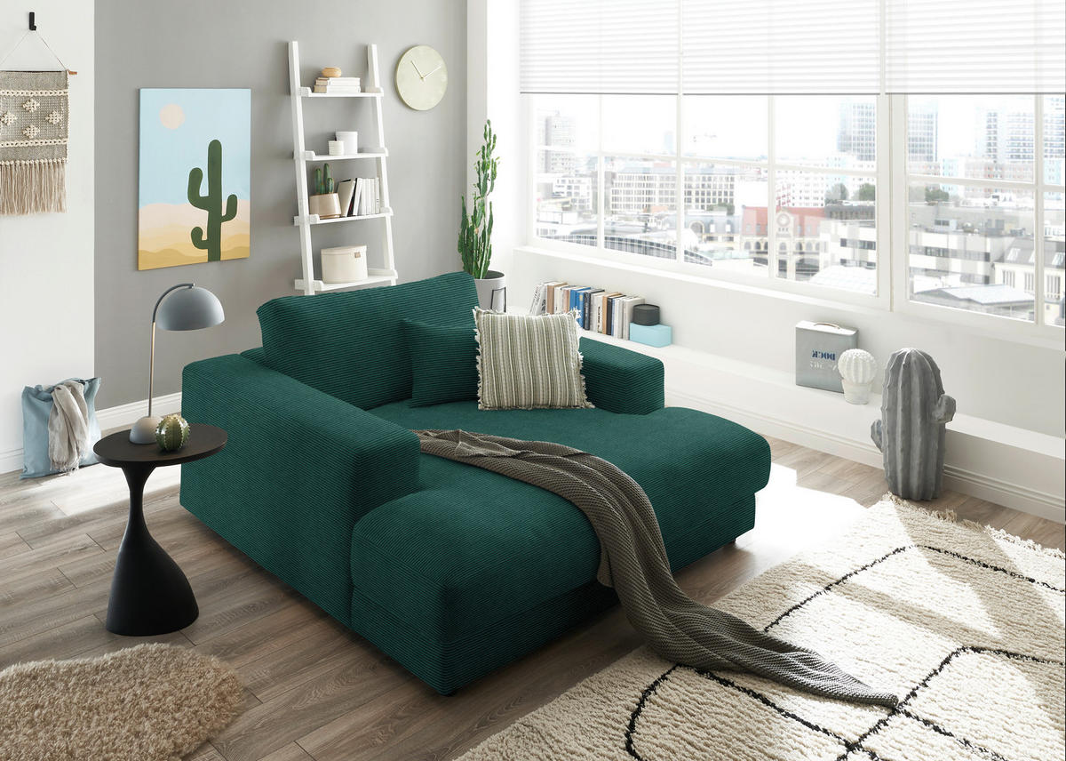 XXL-SESSEL in Feincord Grün  - Schwarz/Grün, Design, Kunststoff/Textil (150/86/170cm) - Lomoco