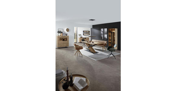 SITZBANK Echtleder Kerneiche vollmassiv Eichefarben - Eichefarben, Natur, Leder/Holz (184/87/57cm) - Valnatura