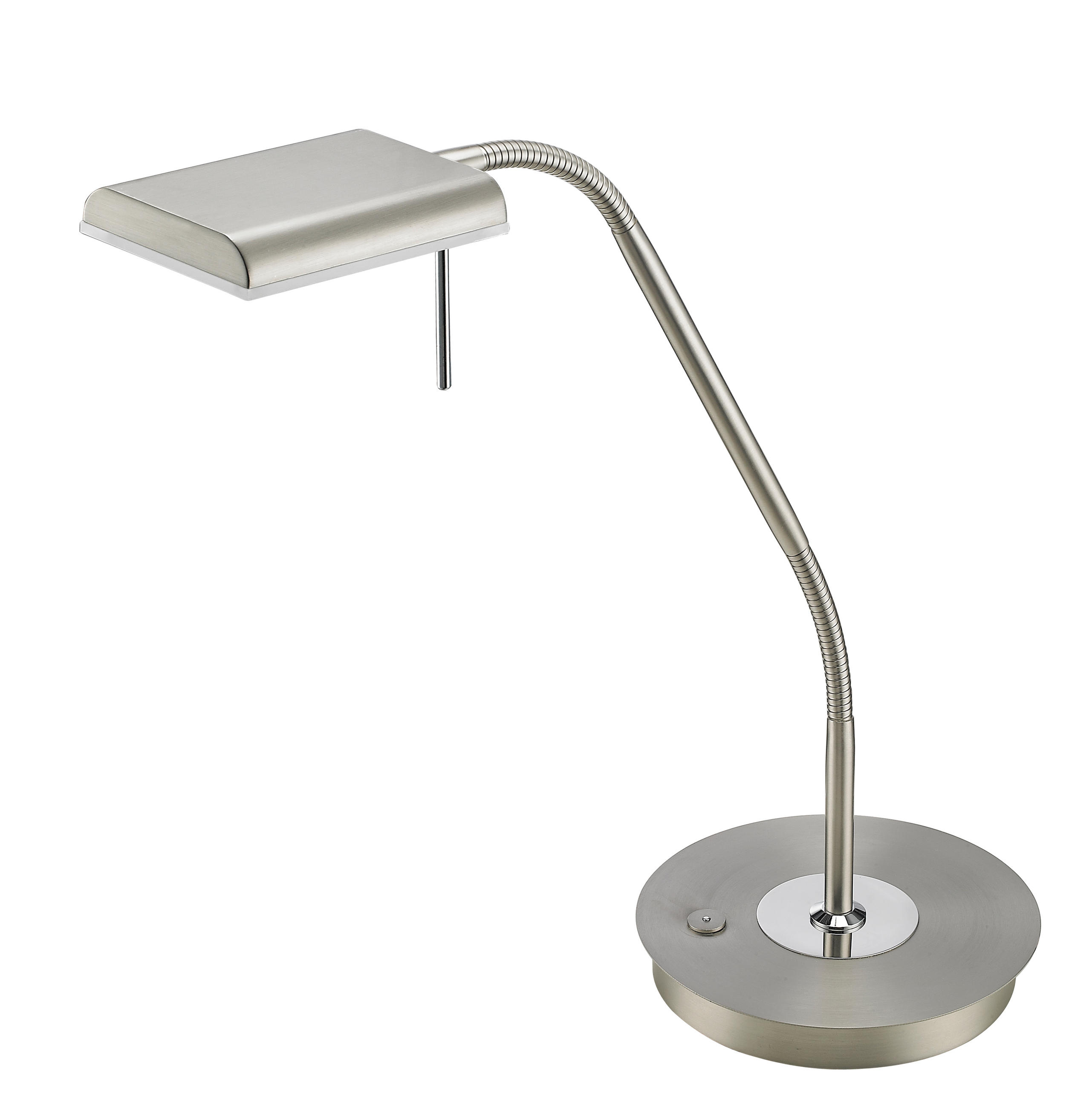 LED-TISCHLEUCHTE - Nickelfarben, Design, Kunststoff/Metall (50/20,5/40cm)