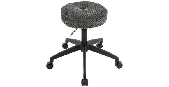 BÜROHOCKER 35/49-61/35 cm  - Schwarz/Grau, KONVENTIONELL, Kunststoff/Textil (35/49-61/35cm) - Carryhome