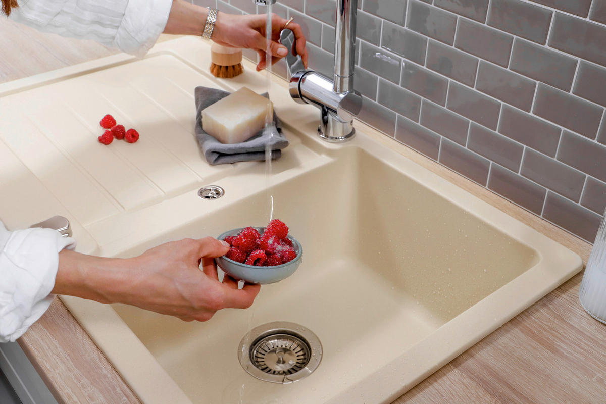 SPÜLE AUSTIN86X50V  - Creme, Design, Stein (86/21/50cm) - Respekta