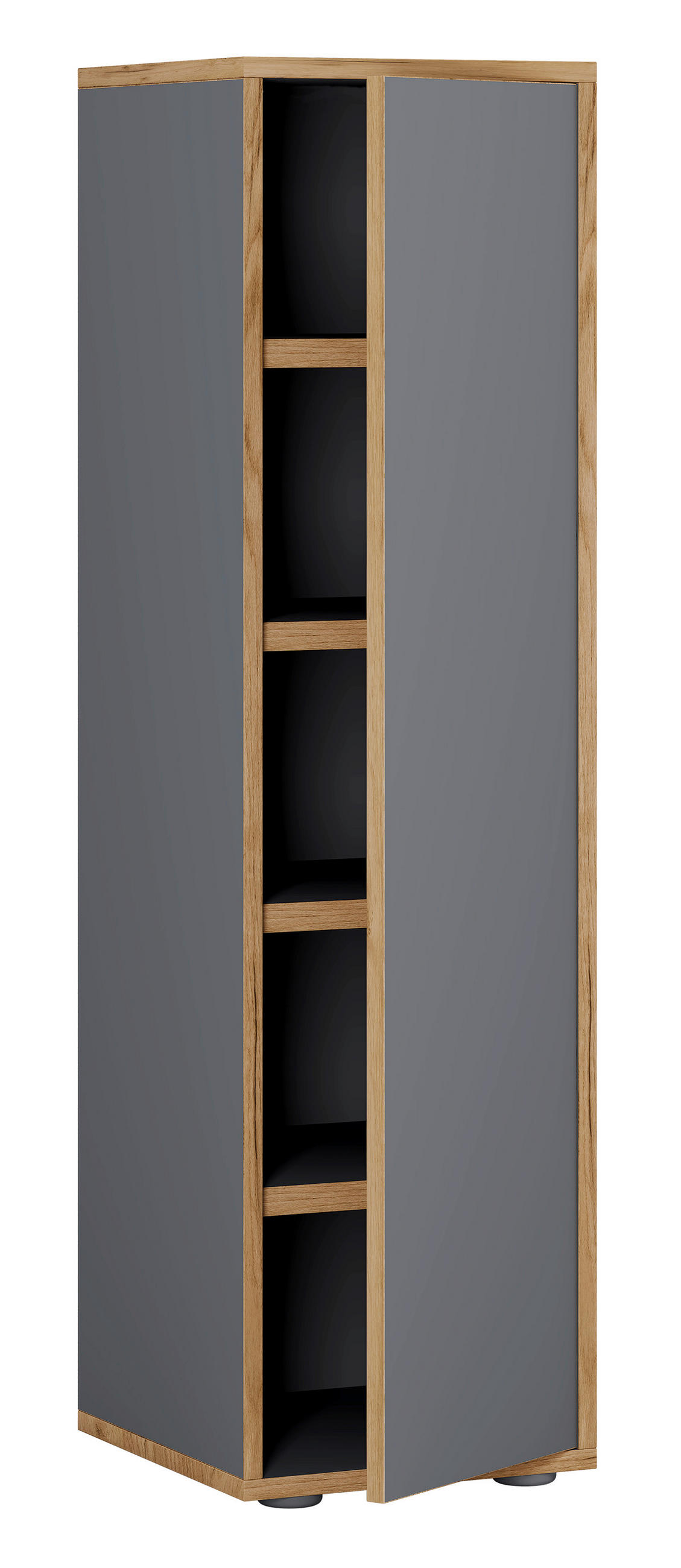 SCHUHSCHRANK Anthrazit, Honigeiche  - Honigeiche/Anthrazit, Design, Holzwerkstoff/Kunststoff (30/110/33cm) - MID.YOU