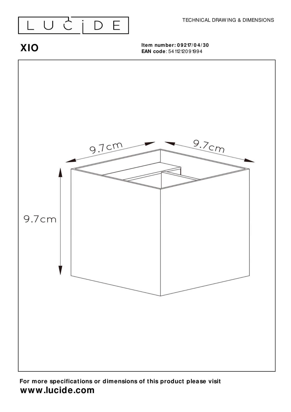 LED-WANDLEUCHTE 9.7/9.7/9.7 cm   - Messingfarben/Schwarz, Design, Metall (9.7/9.7/9.7cm) - Lucide