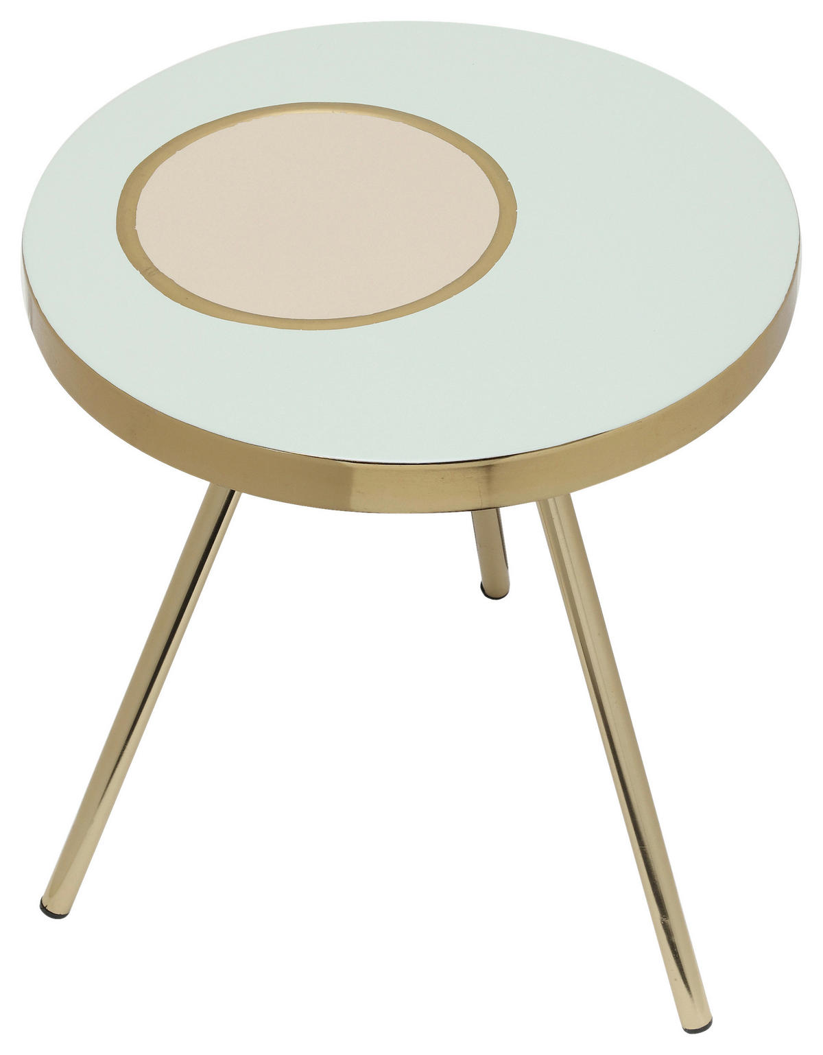ODKLÁDACÍ STOLEK, barvy zlata, mátově zelená - barva růžového zlata/mátově zelená, Design, kov (41/41/47cm) - MID.YOU