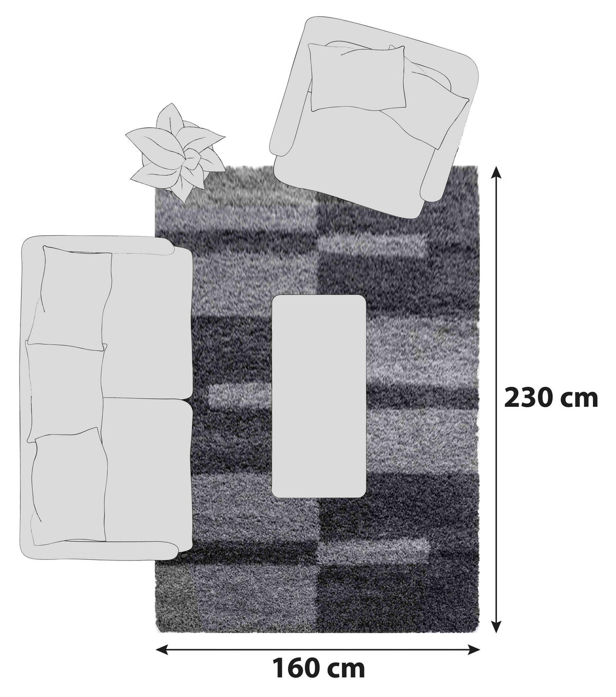 RYAMATTA 160/230 cm Gala 2505  - grå, Design, textil (160/230cm) - Novel