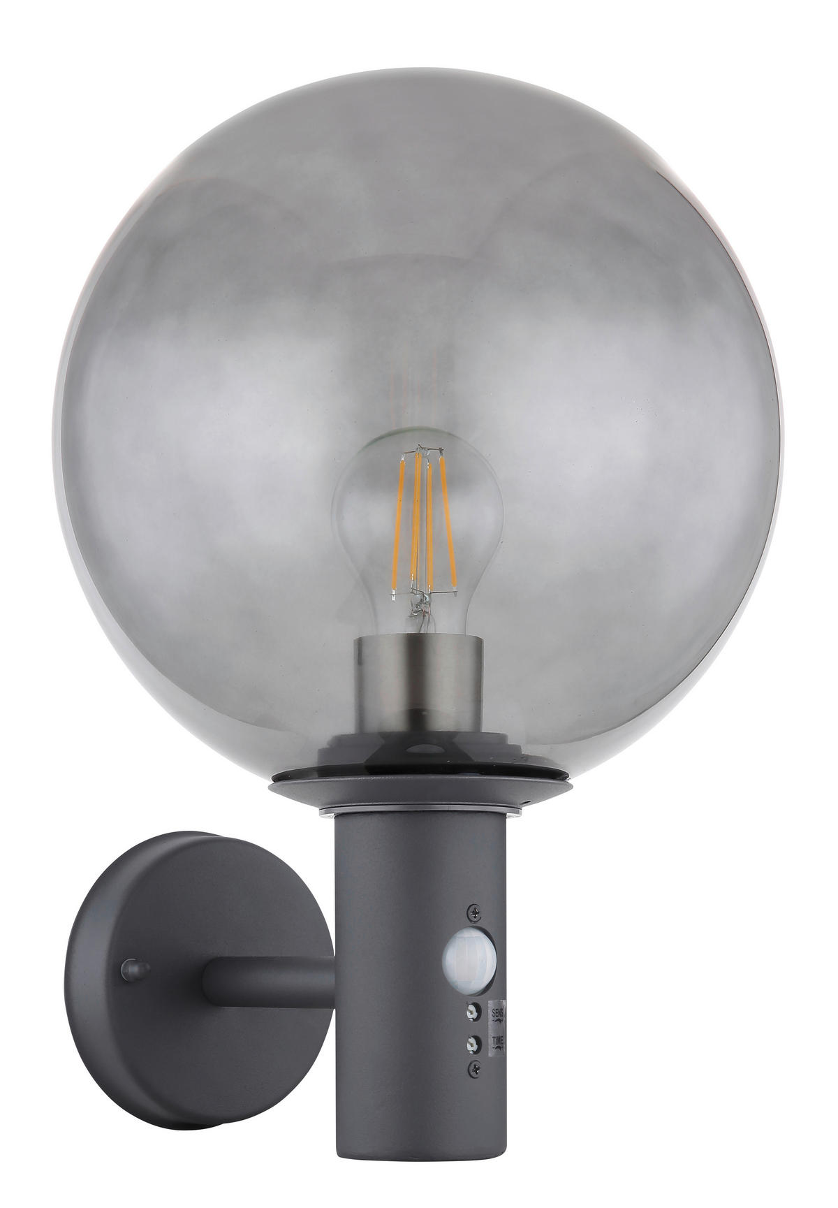AUßENLEUCHTE 25/37 cm   - Anthrazit, Basics, Glas/Metall (25/37cm) - Globo
