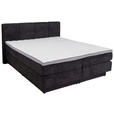 BOXSPRINGBETT 160/200 cm  in Anthrazit  - Anthrazit/Schwarz, KONVENTIONELL, Kunststoff/Textil (160/200cm) - Carryhome