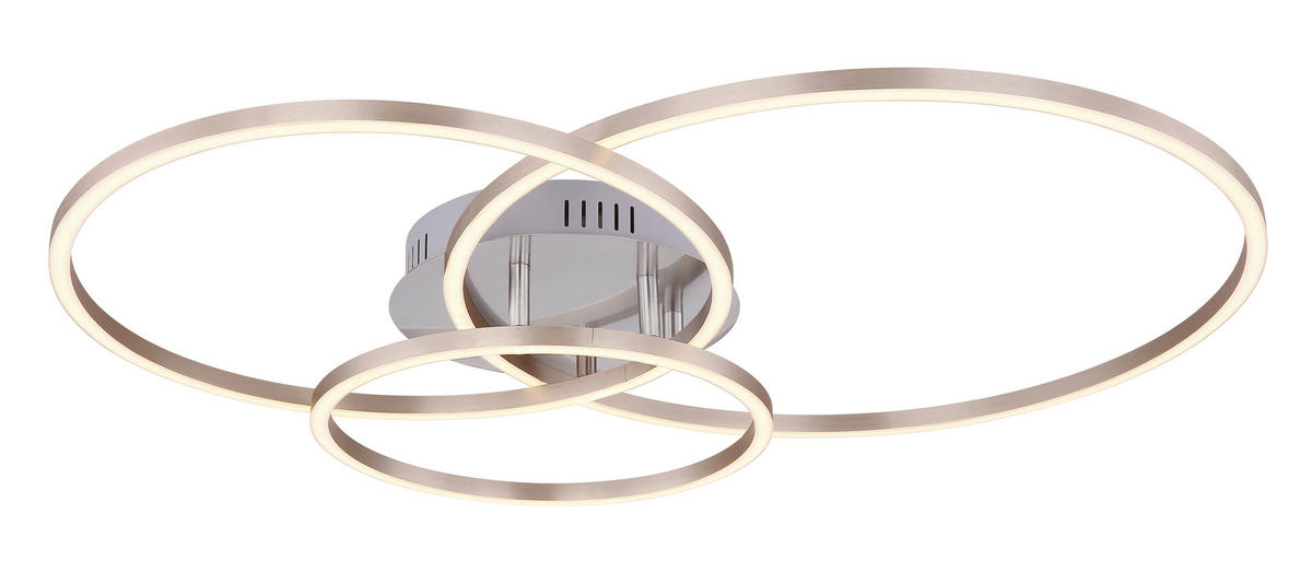 LED-DECKENLEUCHTE 68/55/10 cm   - Opal/Weiß, Design, Kunststoff/Metall (68/55/10cm) - Globo