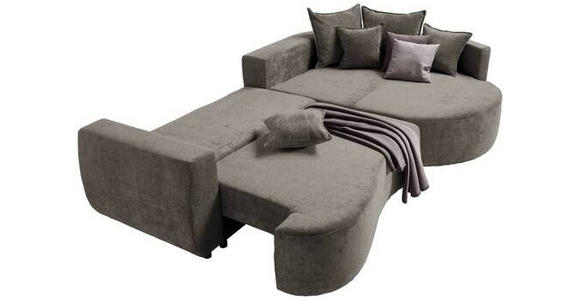 ECKSOFA Dunkelbraun Chenille  - Dunkelbraun/Schwarz, Design, Kunststoff/Textil (307/194cm) - Carryhome