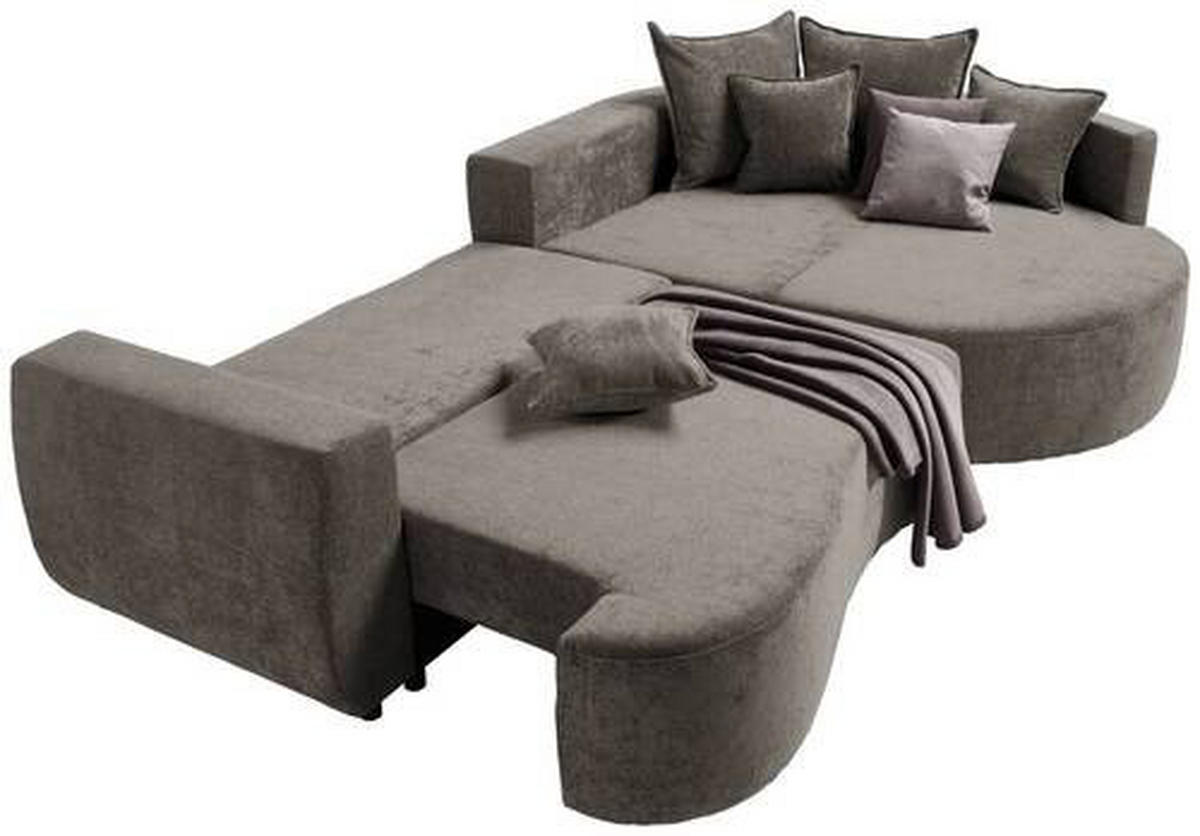 ECKSOFA in Chenille Dunkelbraun  - Dunkelbraun/Schwarz, Design, Kunststoff/Textil (307/194cm) - Carryhome
