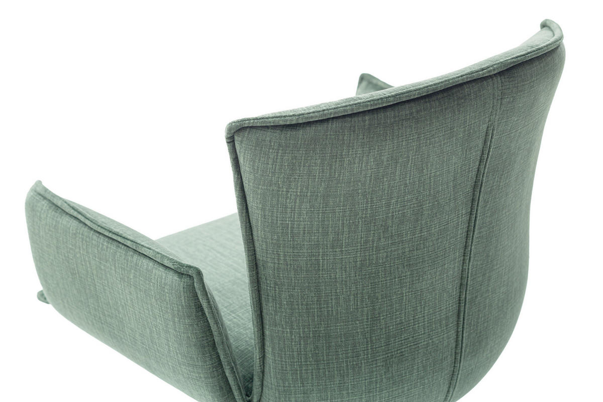 ARMLEHNSTUHL  in Stahl Velours  - Pastellgrün/Schwarz, Design, Textil/Metall (62/88/62cm) - Novel