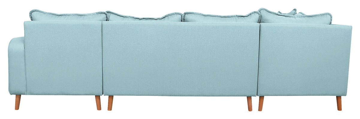 WOHNLANDSCHAFT in Textilgeflecht Hellblau  - Wengefarben/Hellblau, Design, Holz/Textil (167/296/170cm) - Livetastic
