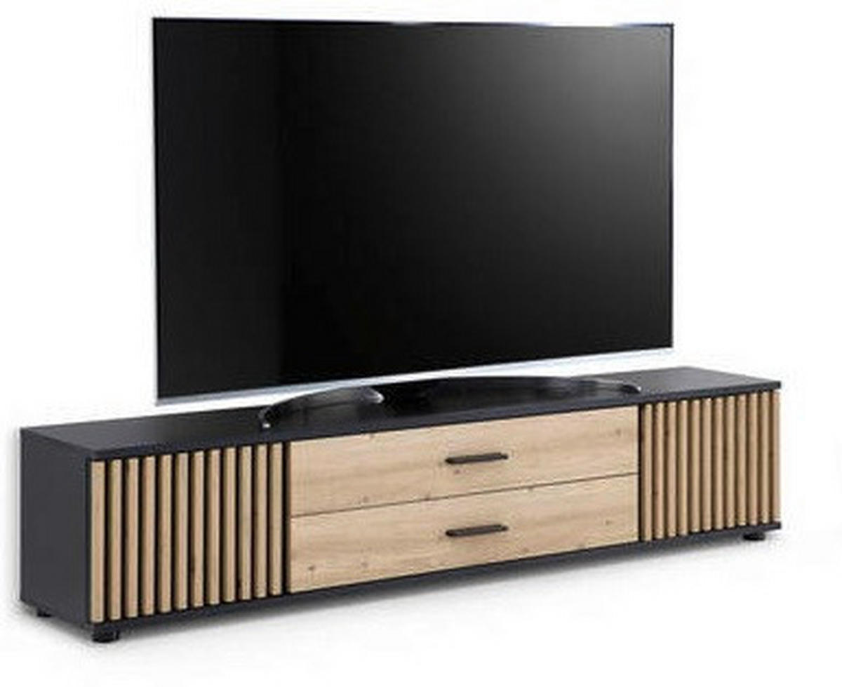 LOWBOARD  in 180/30/30 cm  - Schwarz/Eiche Artisan, Design, Holzwerkstoff/Kunststoff (180/30/30cm) - Boxxx