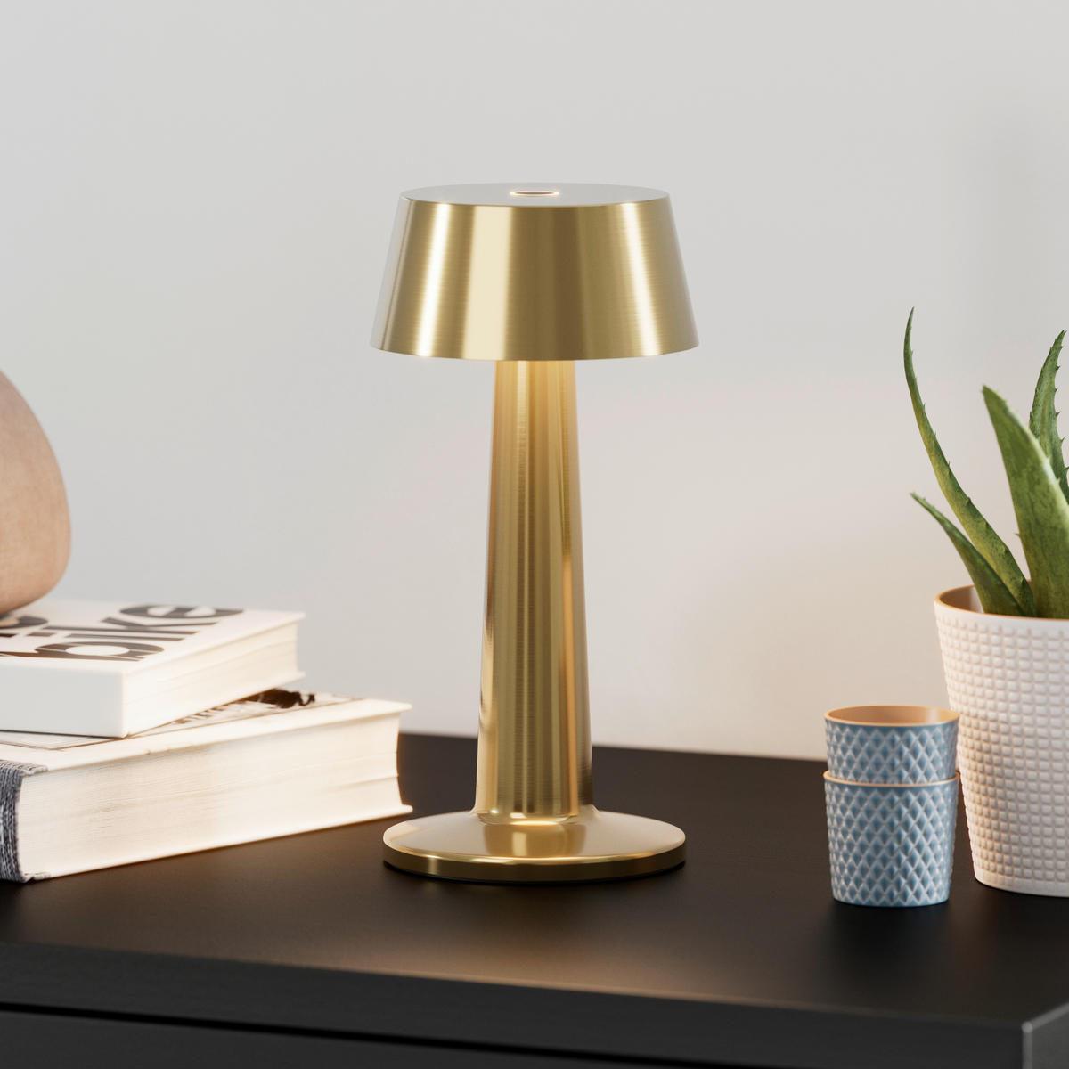 AKKU-TISCHLEUCHTE Aniara 11/22,1 cm  - Goldfarben, Basics, Metall (11/22,1cm) - Novel