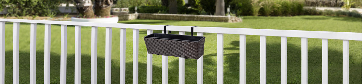 BLUMENKASTEN - Schwarz/Braun, Basics, Kunststoff/Metall (60/19/18-26cm) - Ambia Garden