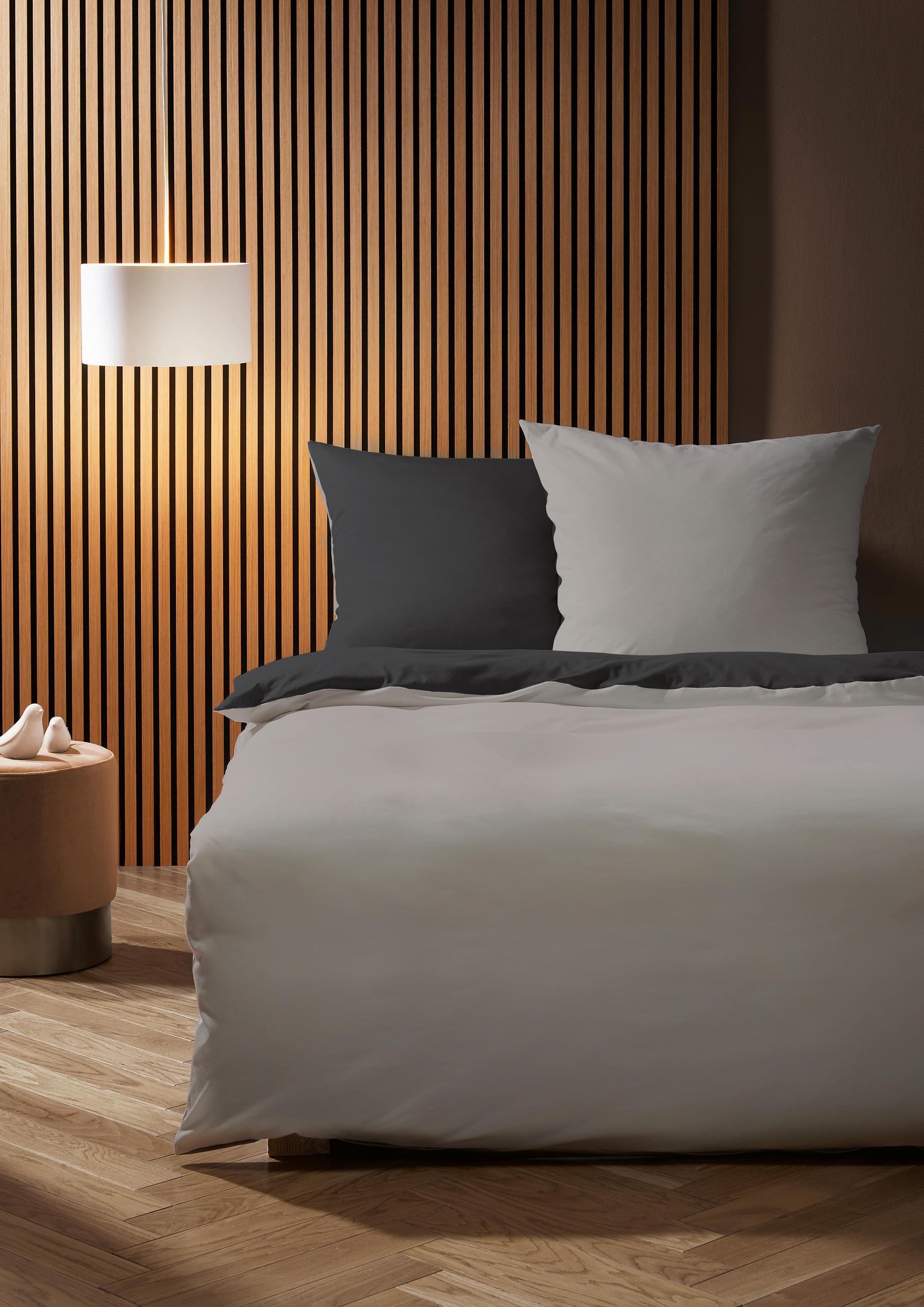 BETTWÄSCHE Black Premium Jersey Interlock-Jersey 135/200 cm  - Dunkelgrau/Grau, Basics, Textil (135/200cm) - Fleuresse