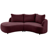 ECKSOFA in Mikrofaser Bordeaux  - Bordeaux/Schwarz, Modern, Kunststoff/Textil (250/139cm) - Livetastic
