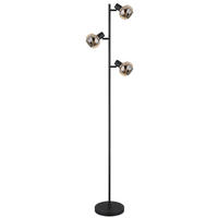 STEHLEUCHTE 23/154 cm    - Schwarz, Basics, Glas/Metall (23/154cm) - Globo