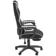GAMINGSTUHL  in Lederlook, Mikrofaser, Vliesstoff Schwarz, Weiß  - Schwarz/Weiß, Design, Kunststoff/Textil (65/114/67cm) - Novel