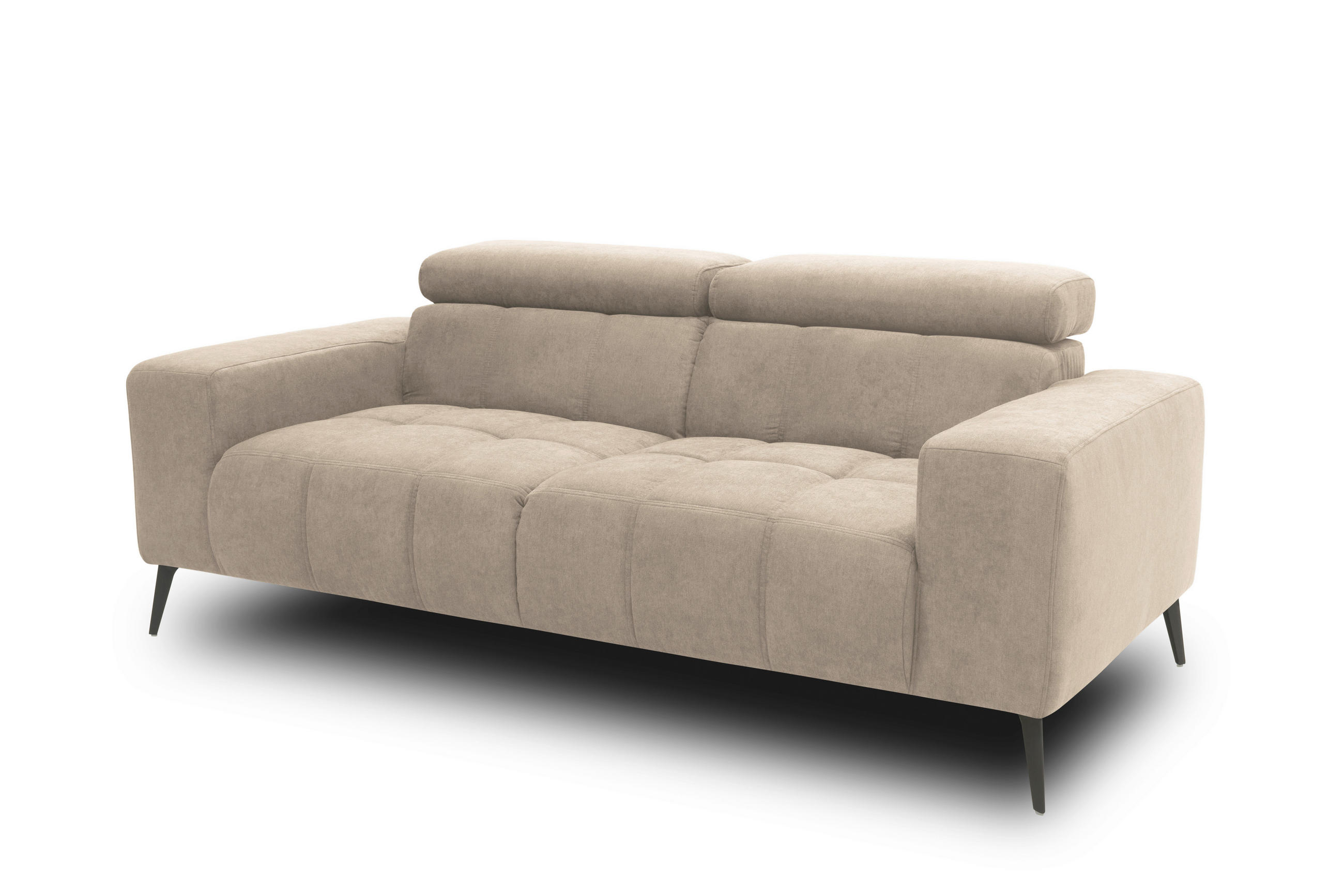 2-SITZER-SOFA TRENTO Mikrofaser Taupe  - Taupe/Dunkelgrau, MODERN, Textil/Metall (208/79/104cm) - MID.YOU