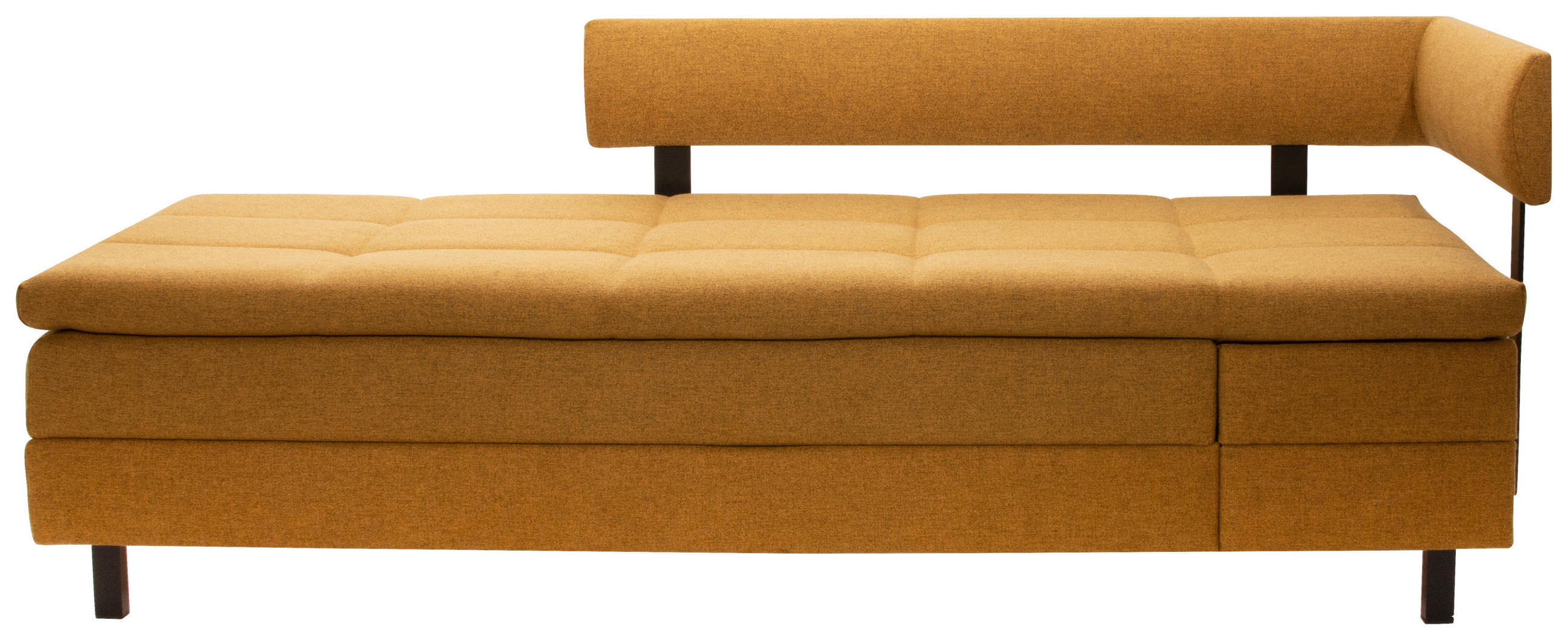 LIEGE in Flachgewebe Currygelb  - Currygelb/Schwarz, Design, Textil/Metall (208/77/98cm) - Joka