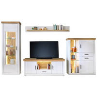 WOHNWAND  in Eichefarben, Pinienfarben 351/205/50 cm  - Eichefarben/Graphitfarben, Design, Glas/Holzwerkstoff (351/205/50cm) - MID.YOU