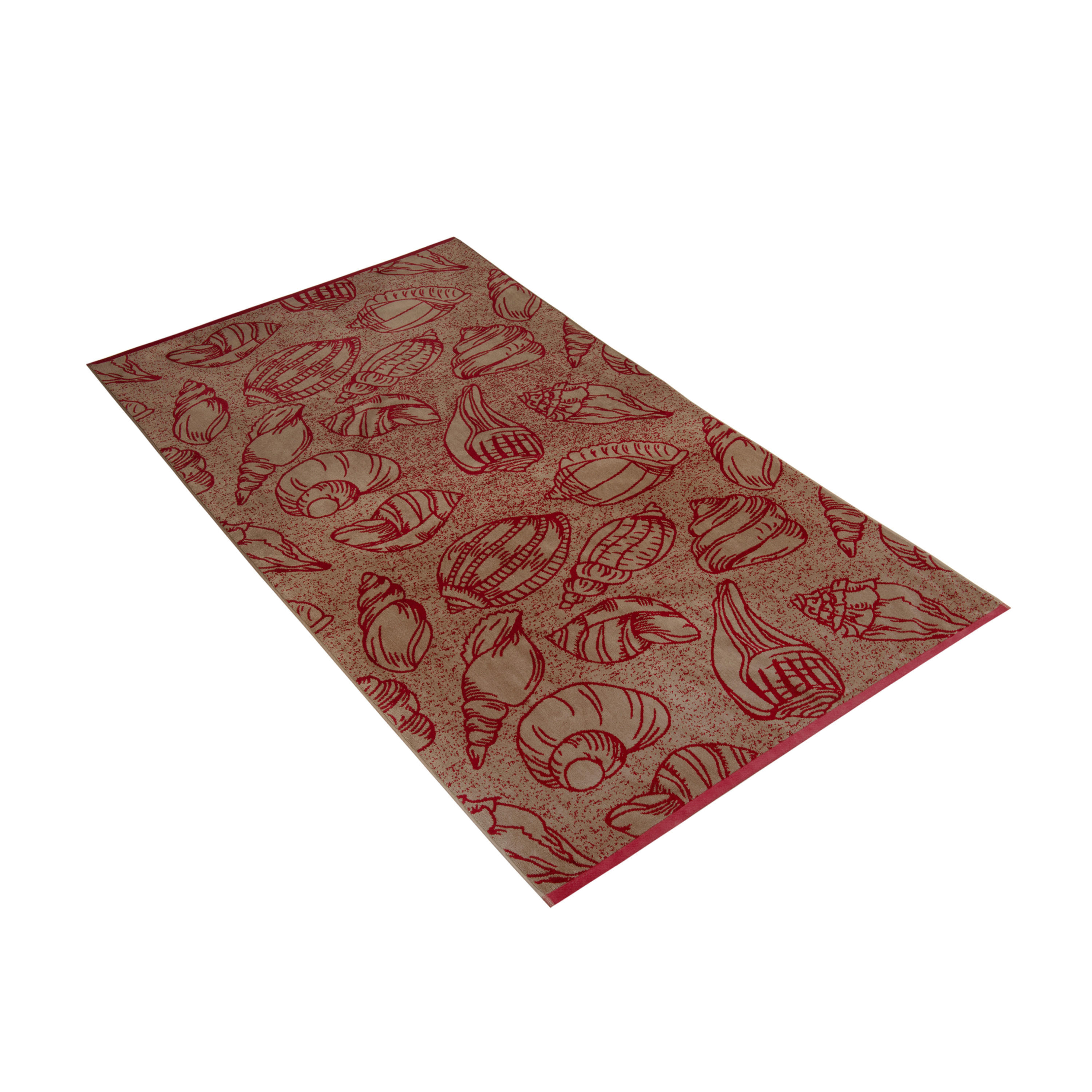 STRANDTUCH Shells  - Rot, KONVENTIONELL, Textil (100/180cm) - Vossen