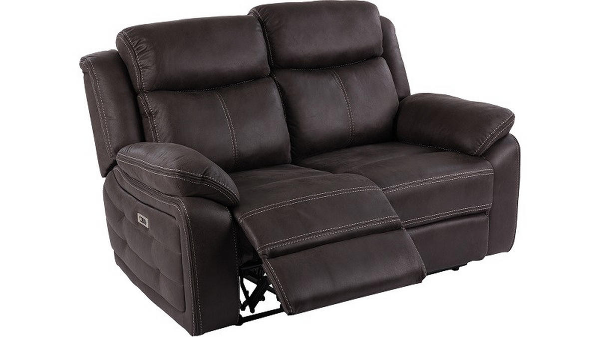RECLINERSOFFA i brun  - brun/svart, Klassisk, metall/trä (160/105/99cm) - Best Price