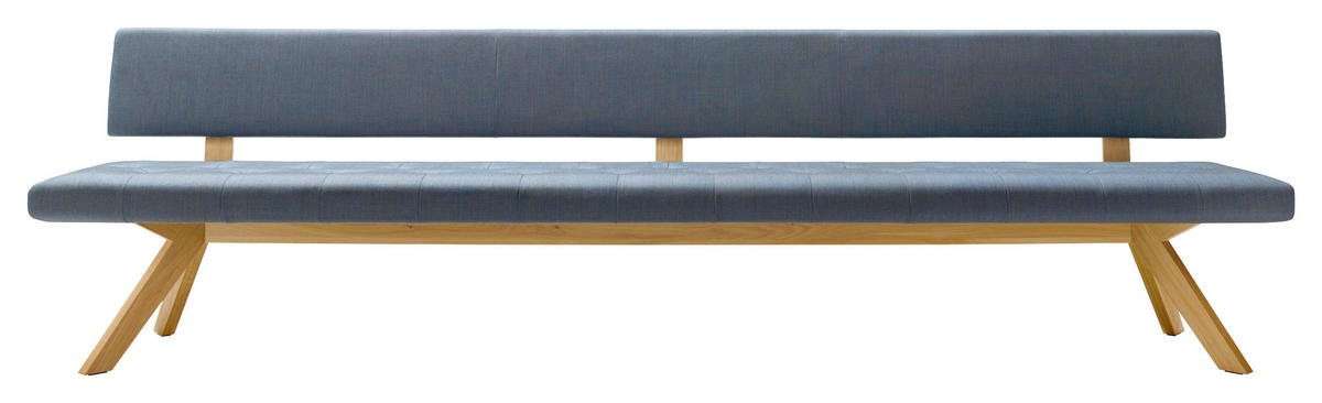 SITZBANK 264/85,5/57 cm  in Eichefarben, Blaugrau  - Eichefarben/Blaugrau, Design, Holz/Textil (264/85,5/57cm) - TEAM 7