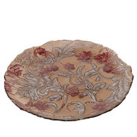 DEKORAČNÝ TANIER - ružová/tmavoružová, Basics, sklo (28,3cm)
