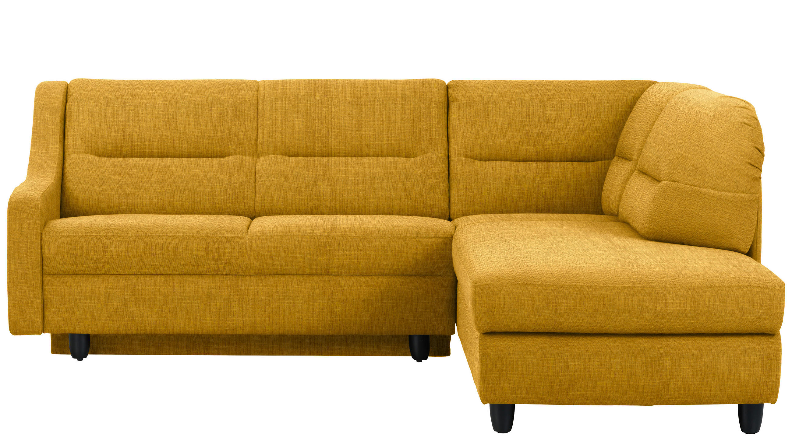 ECKSOFA in Chenille Gelb  226/208 cm  - Gelb/Schwarz, KONVENTIONELL, Textil (226/208cm) - Sedda