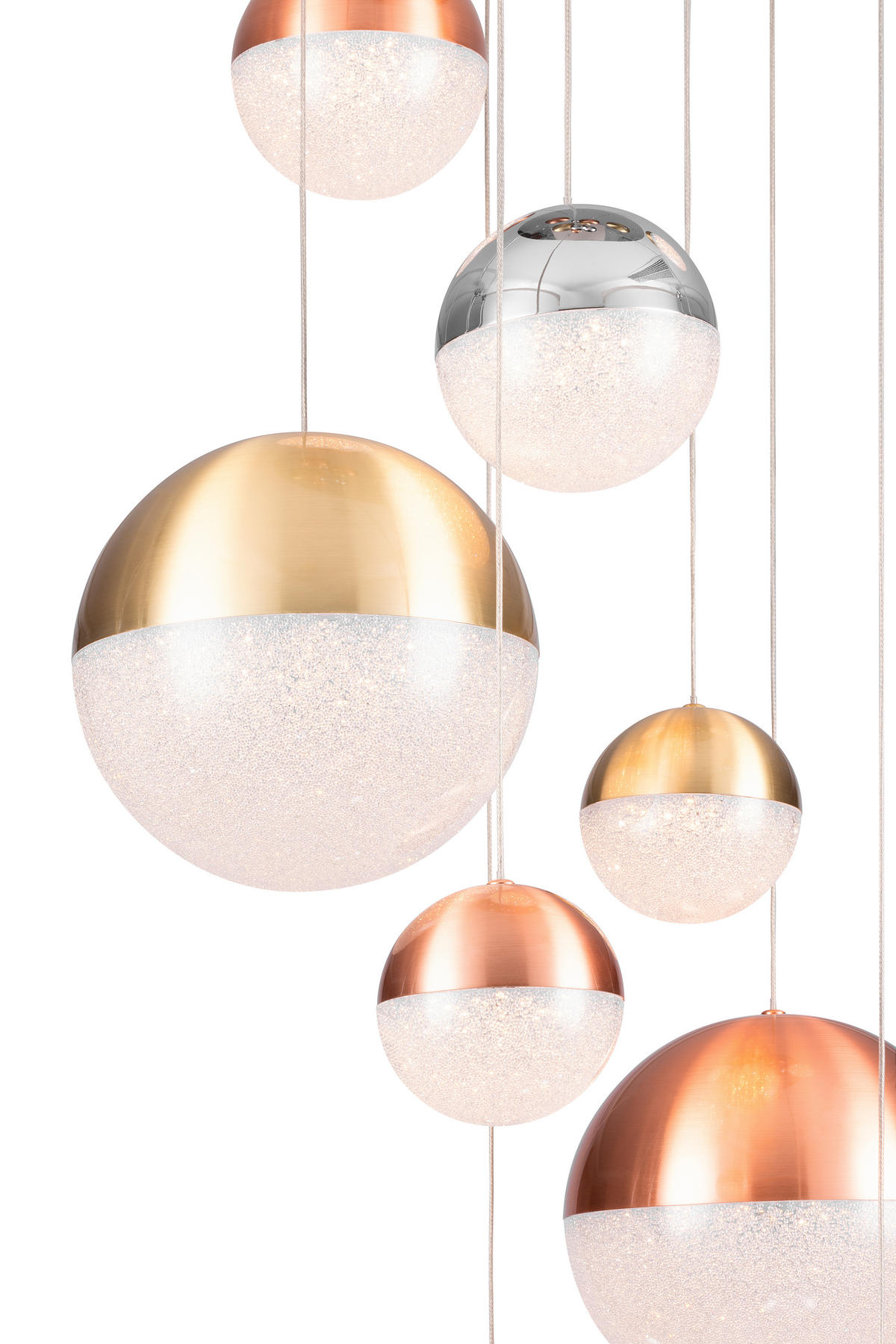 LED-HÄNGELEUCHTE 50/150 cm    - Chromfarben/Messingfarben, Basics, Metall (50/150cm) - Dieter Knoll
