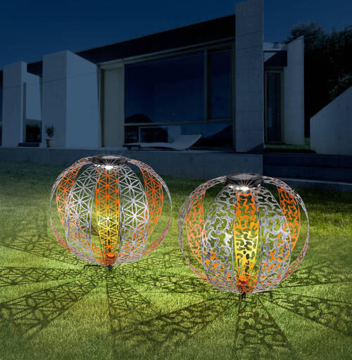 SOLCELLSLAMPA - silver/svart, Design, metall (30/41,0cm) - Globo