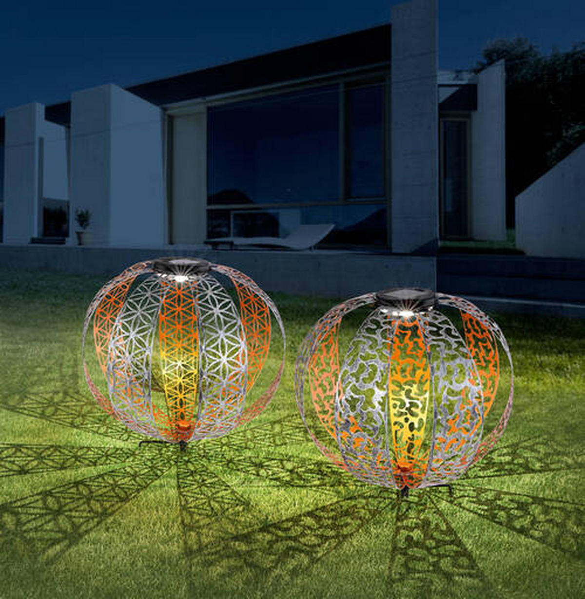SOLCELLSLAMPA - silver/svart, Design, metall (30/41,0cm) - Globo