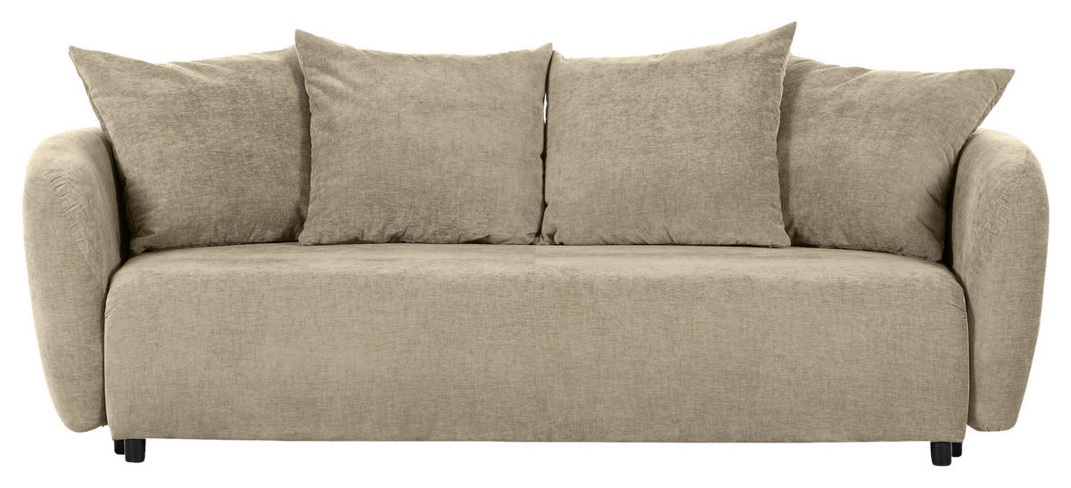 SCHLAFSOFA Flachgewebe Beige  - Beige/Schwarz, Konventionell, Kunststoff/Textil (250/74/108cm) - Carryhome