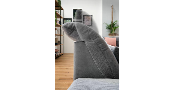 WOHNLANDSCHAFT Grau Mikrofaser - Chromfarben/Grau, Design, Kunststoff/Textil (204/350/211cm) - Xora