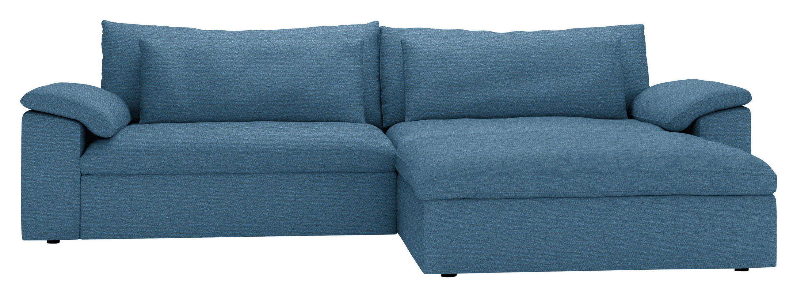 ECKSOFA  Chenille Blau  - Blau/Schwarz, Modern, Kunststoff/Textil (306/198cm) - Carryhome