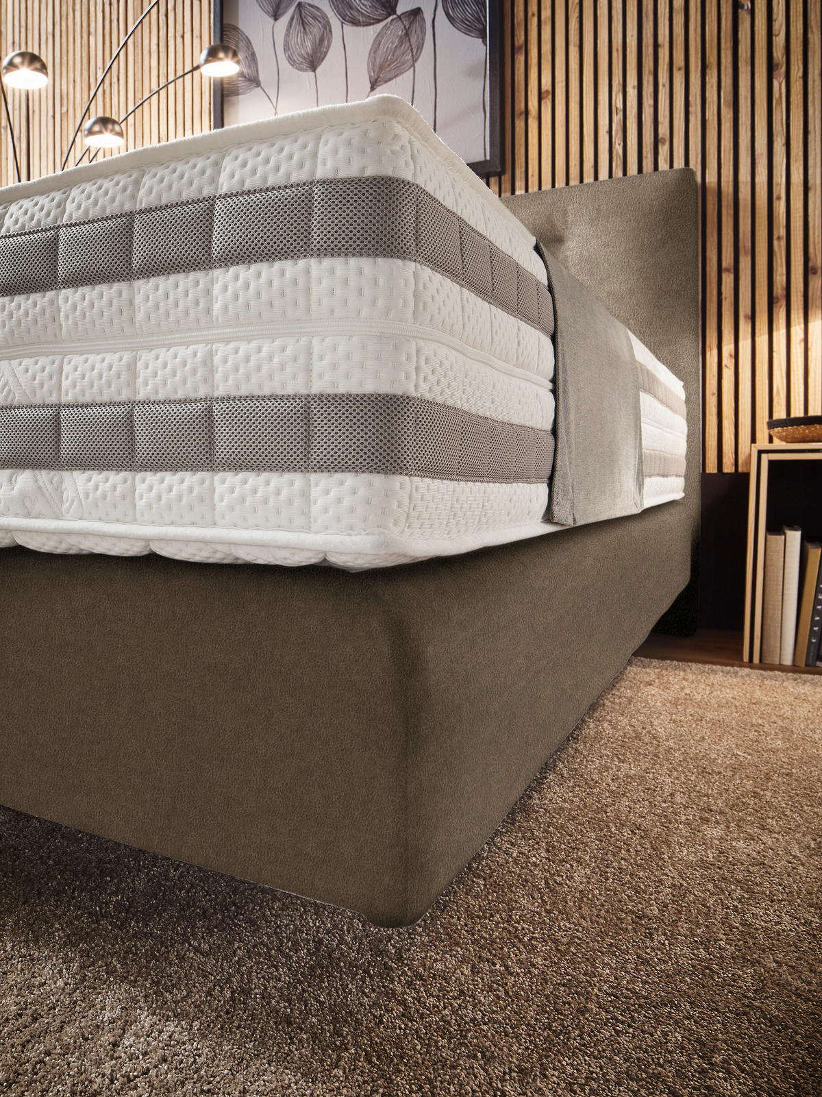 BOXSPRINGBETT 160/200 cm  in Braun  - Braun, Konventionell, Holz/Textil (160/200cm) - Dieter Knoll