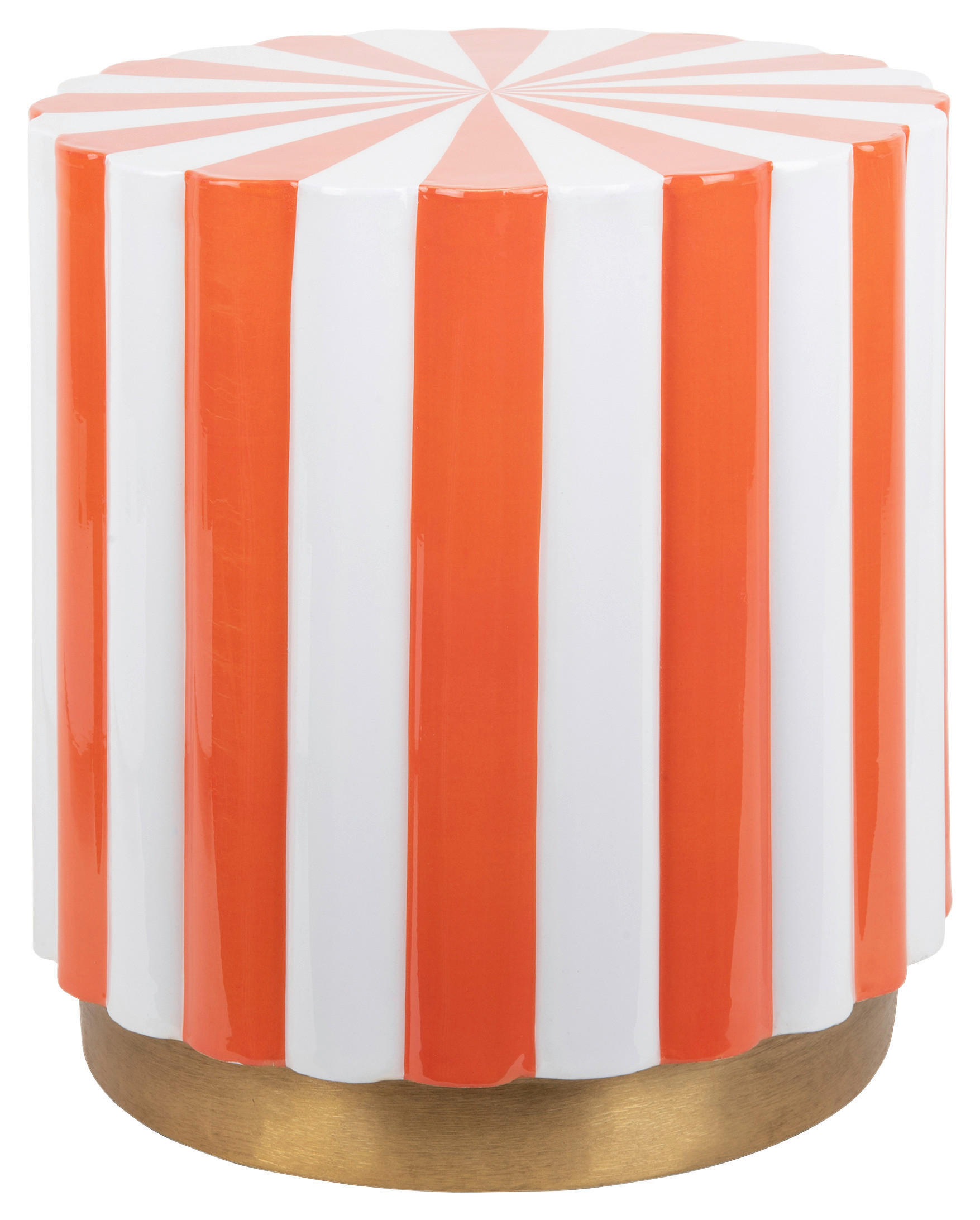 HOCKER in Metall Weiß, Orange  - Weiß/Orange, Basics, Metall (40/41/40cm)