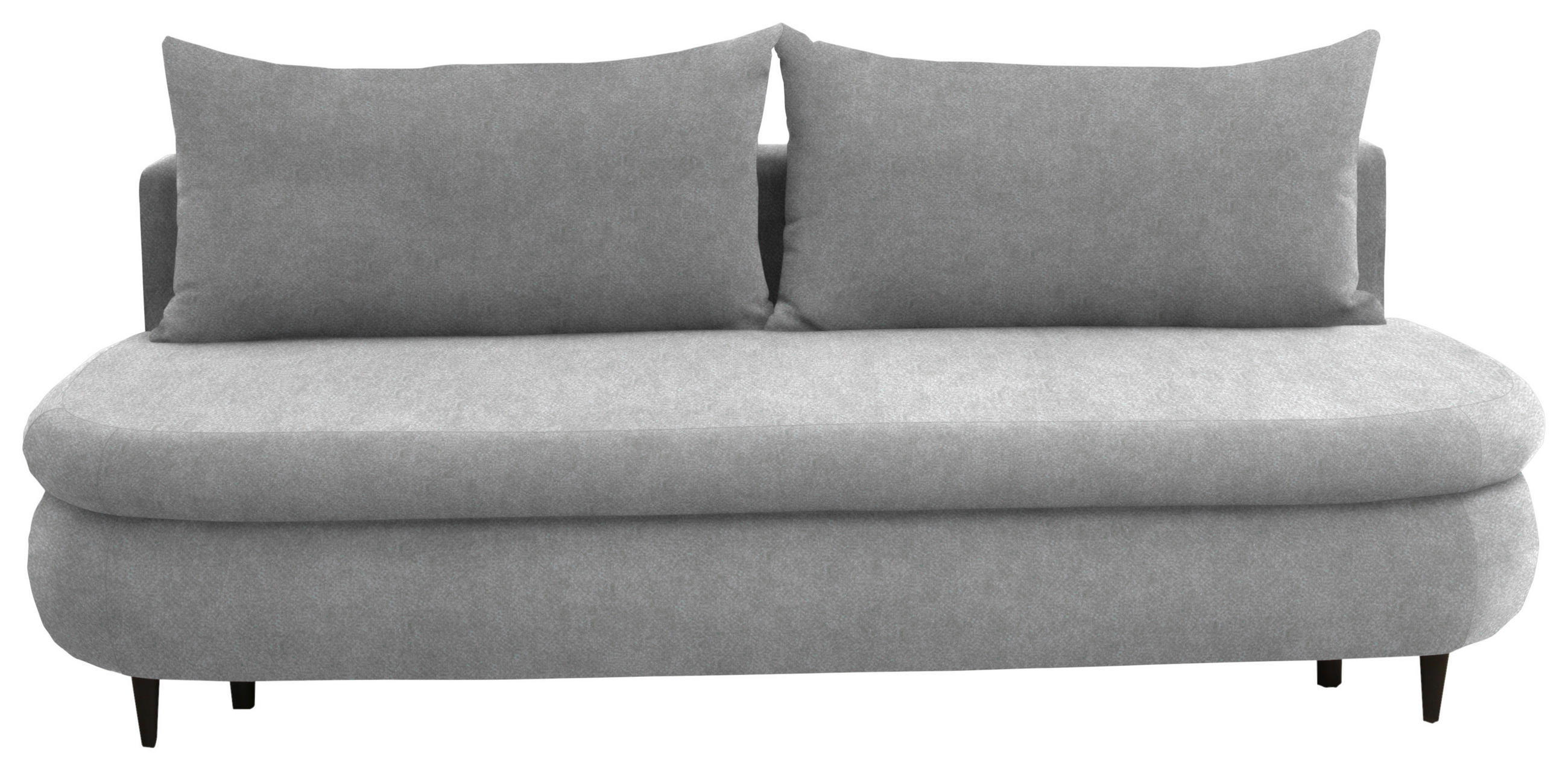 SCHLAFSOFA in Velours Hellgrau  - Hellgrau/Schwarz, Design, Holz/Textil (213/89/105cm) - Novel