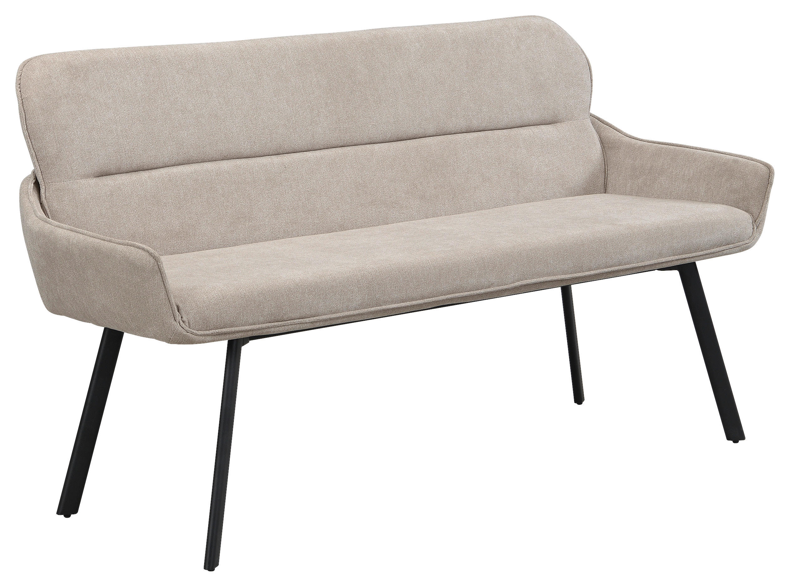 SITZBANK in Metall, Textil Taupe - Taupe/Schwarz, MODERN, Textil/Metall (140/90/62cm) - MID.YOU