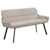 SITZBANK 140/90/62 cm Webstoff Taupe  - Taupe/Schwarz, MODERN, Textil/Metall (140/90/62cm) - MID.YOU